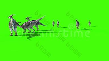 侏罗纪世界恐龙绿屏3D渲染动画